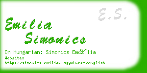 emilia simonics business card
